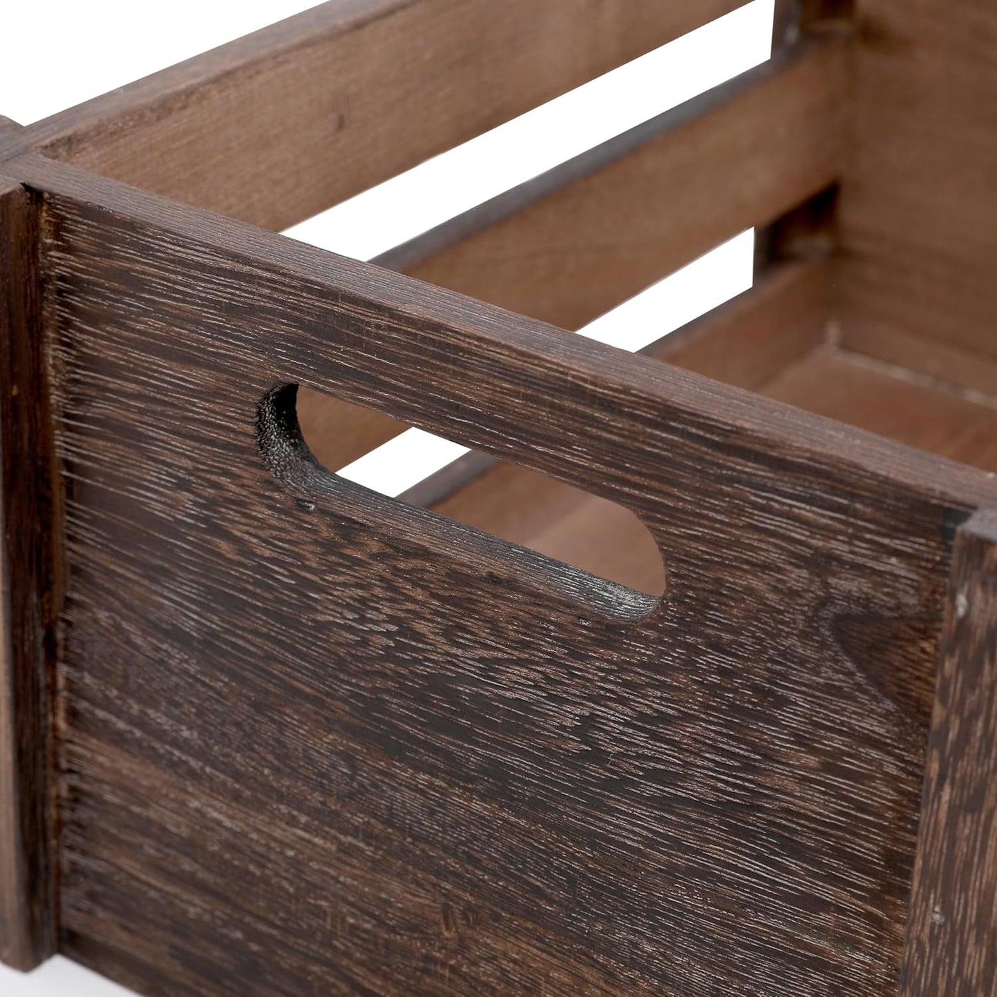 Large Vintage Brown Wooden Crates Set of 3, Rustic Handmade Wood Boxes for Storage or Display, Solid Wood Decorative Boxes