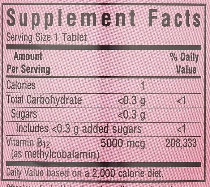 Bluebonnet Nutrition EarthSweet Chewables Cellular Active Methylcobalamin 5000mcg, Soy-Free, Gluten-Free, Non-GMO, Kosher, Dairy-Free, Vegan, 60 Chewable Tablets, 60 Servings, Raspberry Flavor