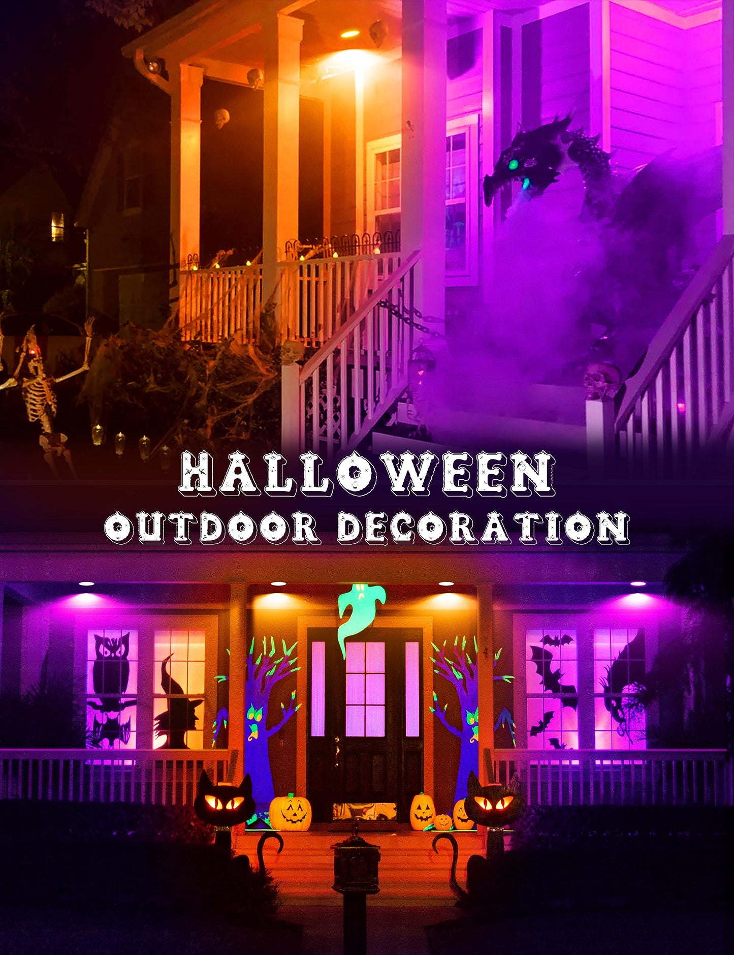 JandCase LED PAR30 Flood Lights 12W E26 Orange and Purple Halloween Light Bulbs 2 Pack