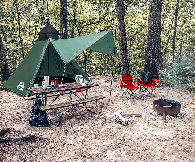 Camping Tent 2-4 Person Screen Tent Double Layer with Floor Waterproof Windproof 4 Season Large Space 12x10x8ft Outdoor Family Event