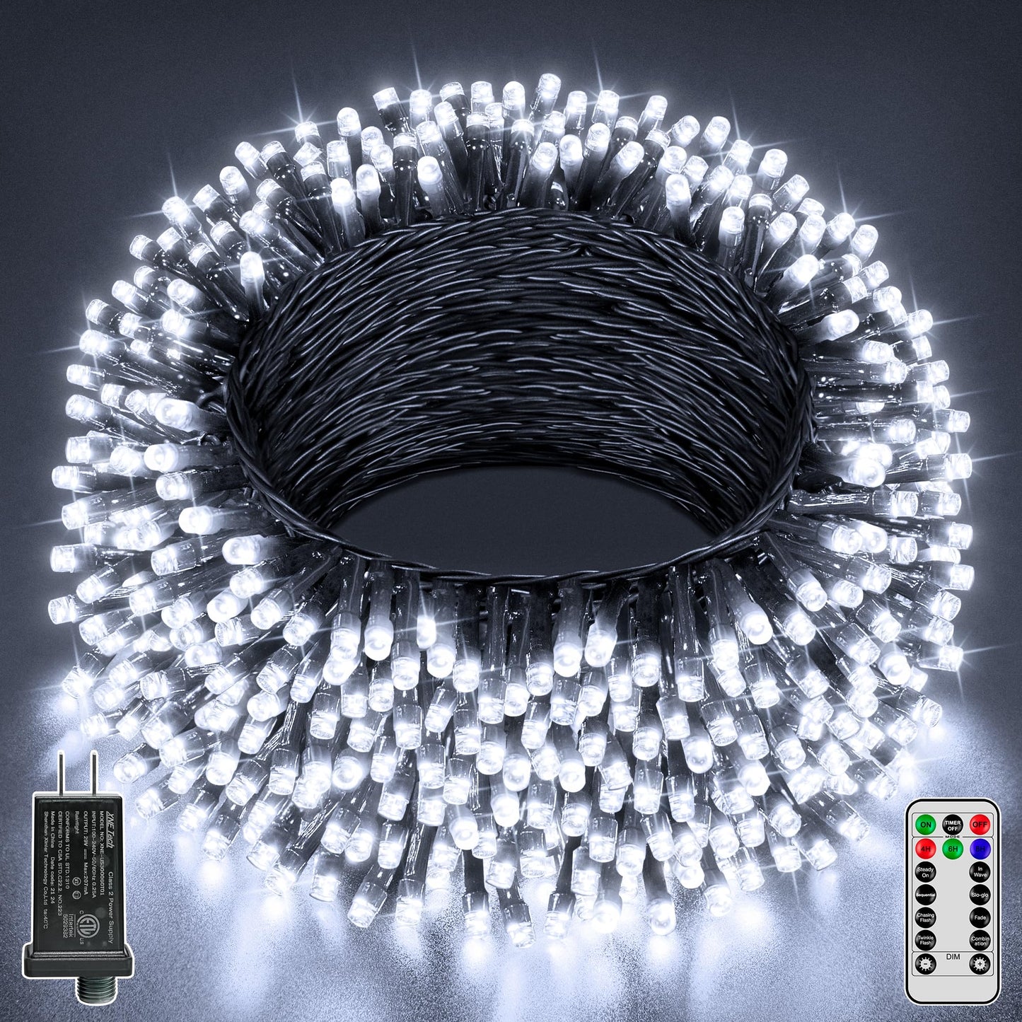 Guhope Christmas Lights 66Ft 200 Led  Christmas Tree Light With 8 Lighting Modes  Outdoor Waterproof String Lights With Remote And Timer  Fairy Light For Holiday Decor (Cool White)