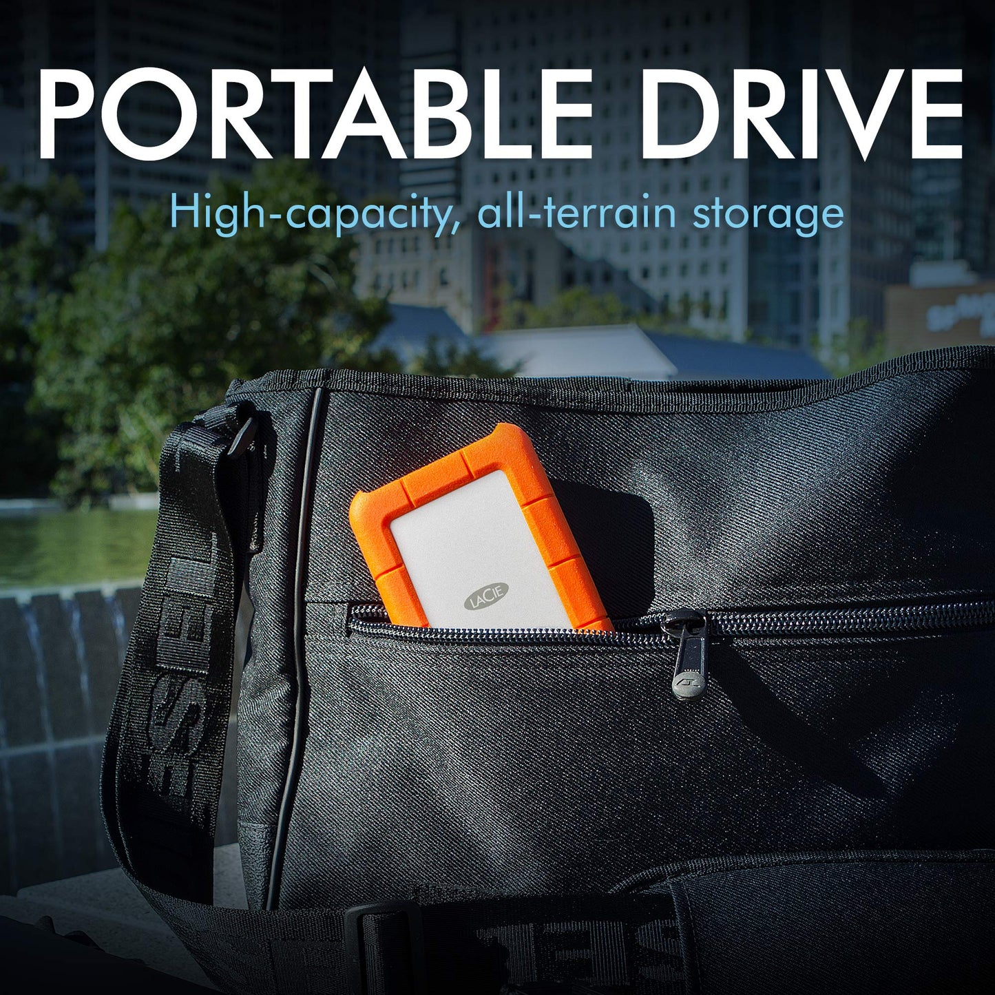 Lacie Rugged Mini, 5T,B Usb 3.0 Portable 2.5 Inch External Hard Drive For Pc And Mac, Orange/Grey, With Rescue Services (Stjj500