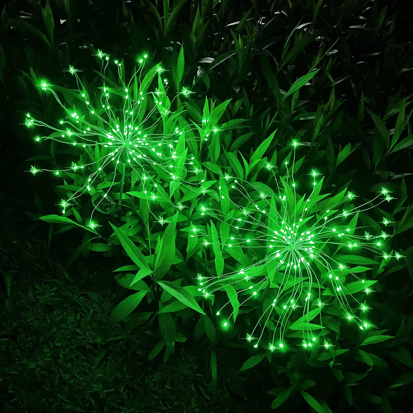 JJGoo Solar Garden Lights, 120 LEDs, 2 Lighting Modes, Waterproof, 2 Pack, Green