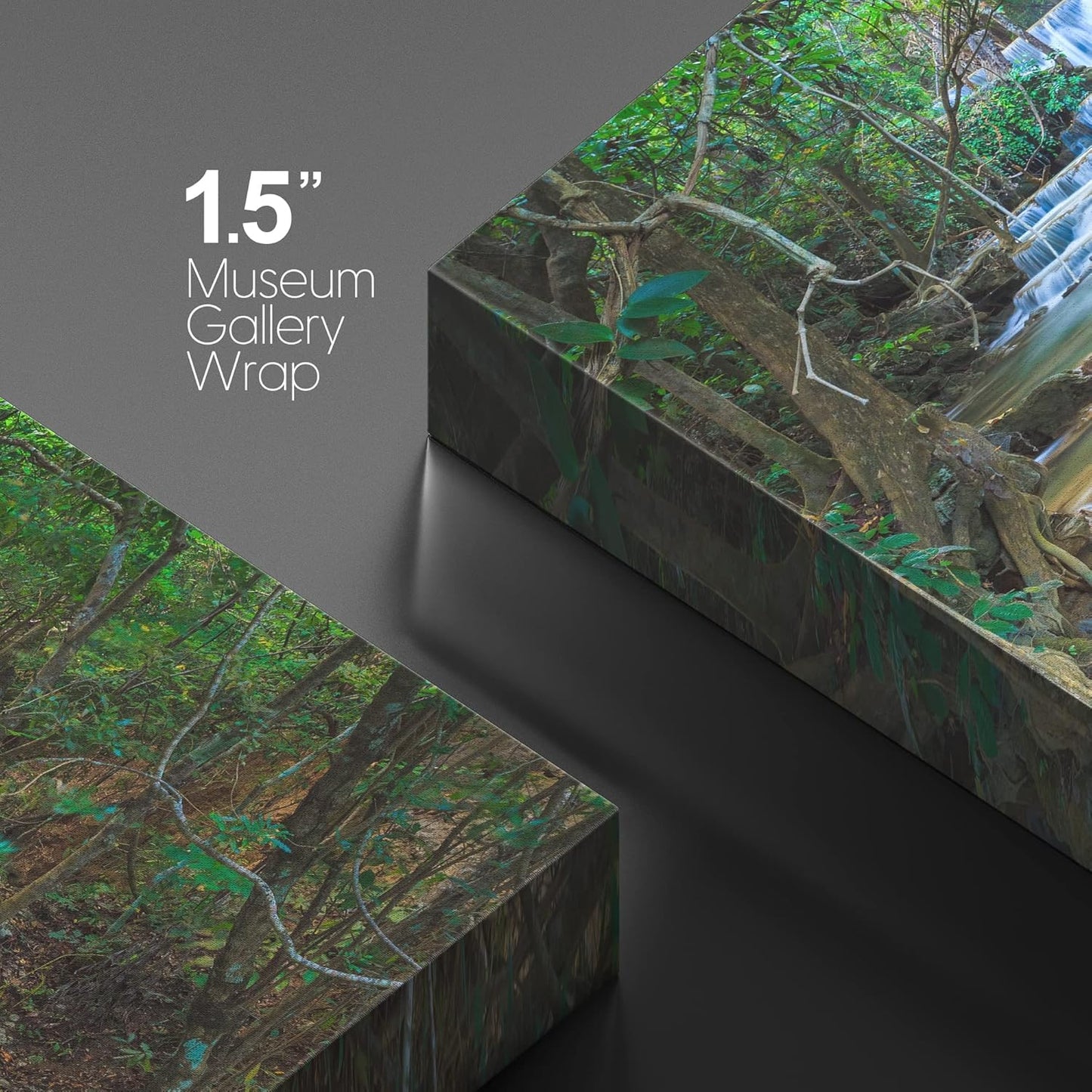 wall26 Canvas Print Wall Art Cascading Forest Waterfall Landscape Nature Wilderness Photography Modern Art Rustic Scenic Colorful Multicolor for Living Room, Bedroom, Office - 12"x18"
