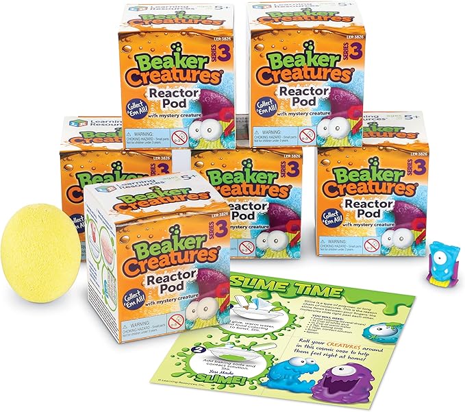 Learning Resources Beaker Creatures Series 3 - 6-Pack of Pods, Ages 5+ Science Exploration Toys, STEM Toys for Kids, Homeschool Must Haves, Science for Kids