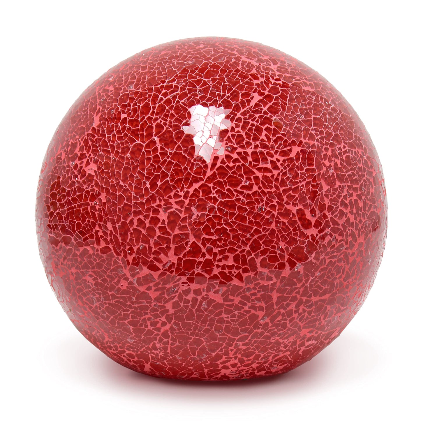 Simple Designs LT3302-RED Mosaic Stone Ball Table Lamp, Ceramic, 8inL x 8inW x 7.75inH, Red