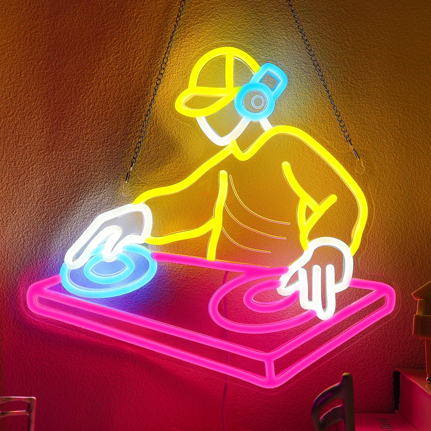Coolgift Mart Dj Player Neon Sign  Dimmable Led Dj Room Decor Light With Usb Powered  Decorations For Bedroom Man Cave Bar Club  Gift For Dj And Heavy Metal Music Lovers