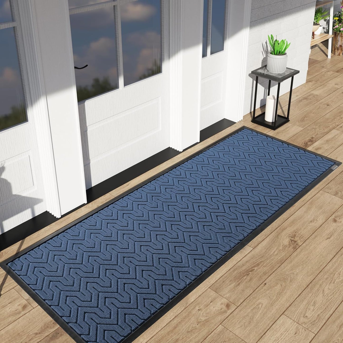 Yimobra 72x24 Indoor Outdoor Runner Rug, Heavy-Duty Entrance Mat for High Traffic Areas, Commercial Grade Welcome Door Mat, Easy Clean Blue