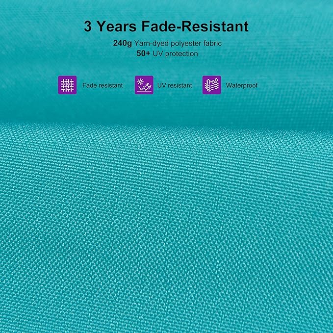 PURPLE LEAF 10' X 13' Patio Cantilever Umbrella Rectangle Umbrella Outdoor with Aluminum Offset Hanging and 360° Rotation for Pool Garden Deck Patio, Turquoise
