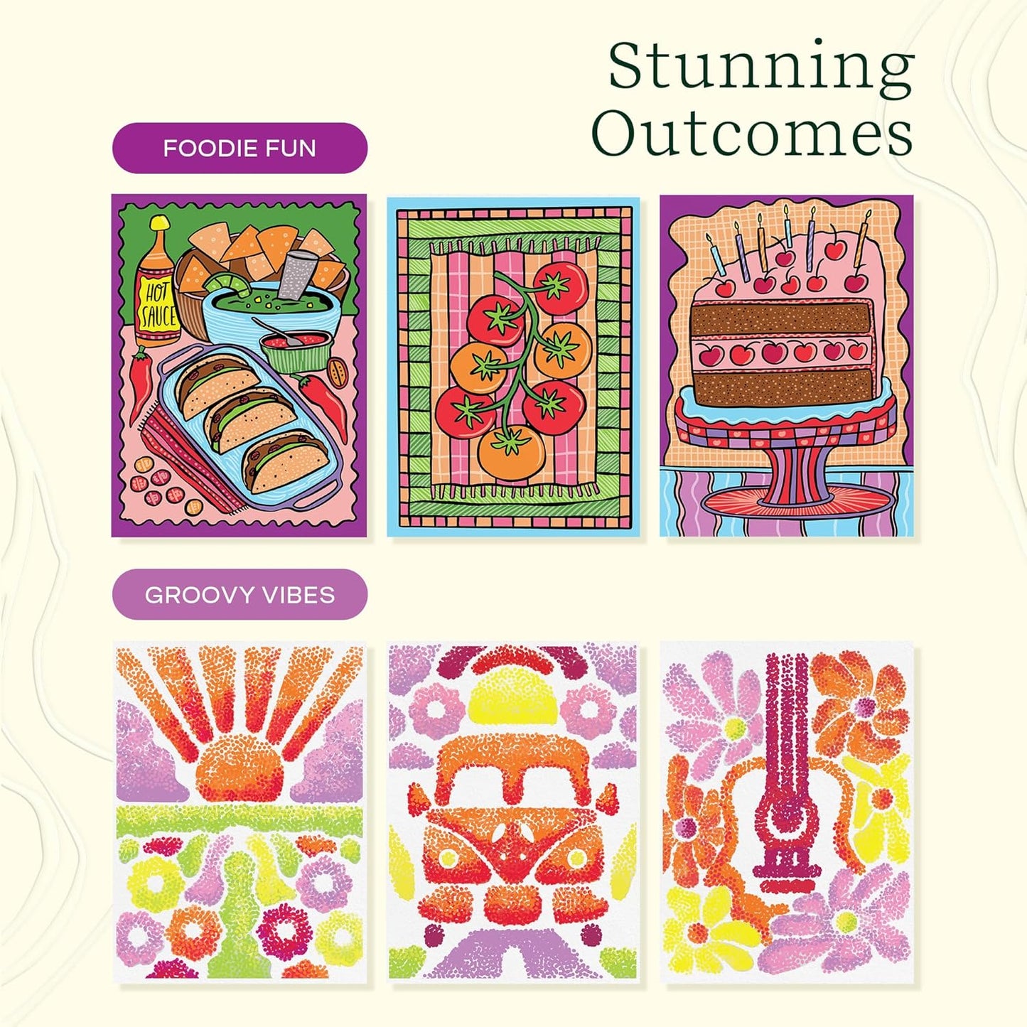 Lifelines FlowArt Activity Pad, 2-Pack & Bonus Pad - Guided Art Meditations with Markers - Hidden Patterns & Pogo-Dot - Coloring Books for Tweens, Adults & Seniors