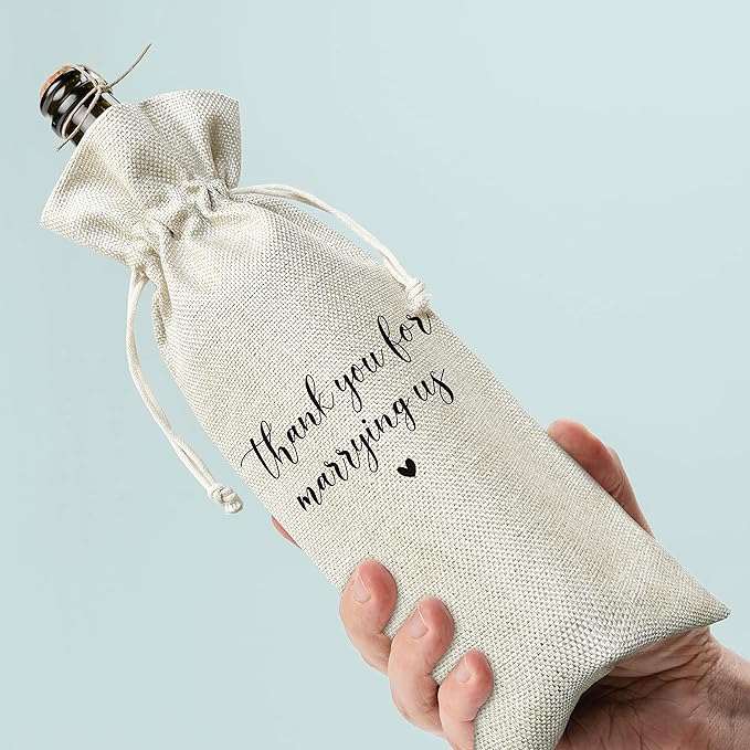 Wedding Gifts Wine Bag (1pc) - Pairs well with getting married, Engagement Gift for Couples, Gift for her, Engagement Wine Bag - Mr and Mrs Wedding Gift - Bride and Groom - Bridesmaid Gift- HiMo255