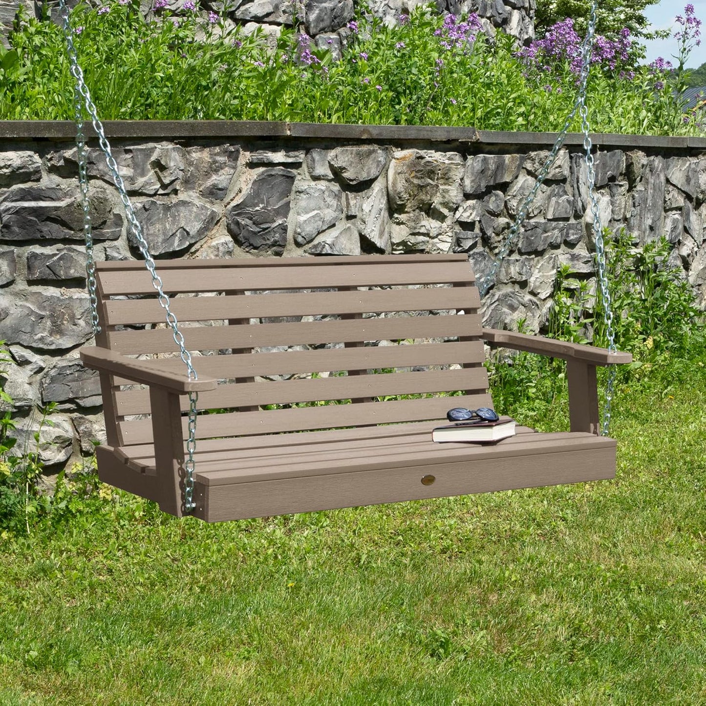 highwood Weatherly Porch Swing, 4 Feet, Woodland Brown