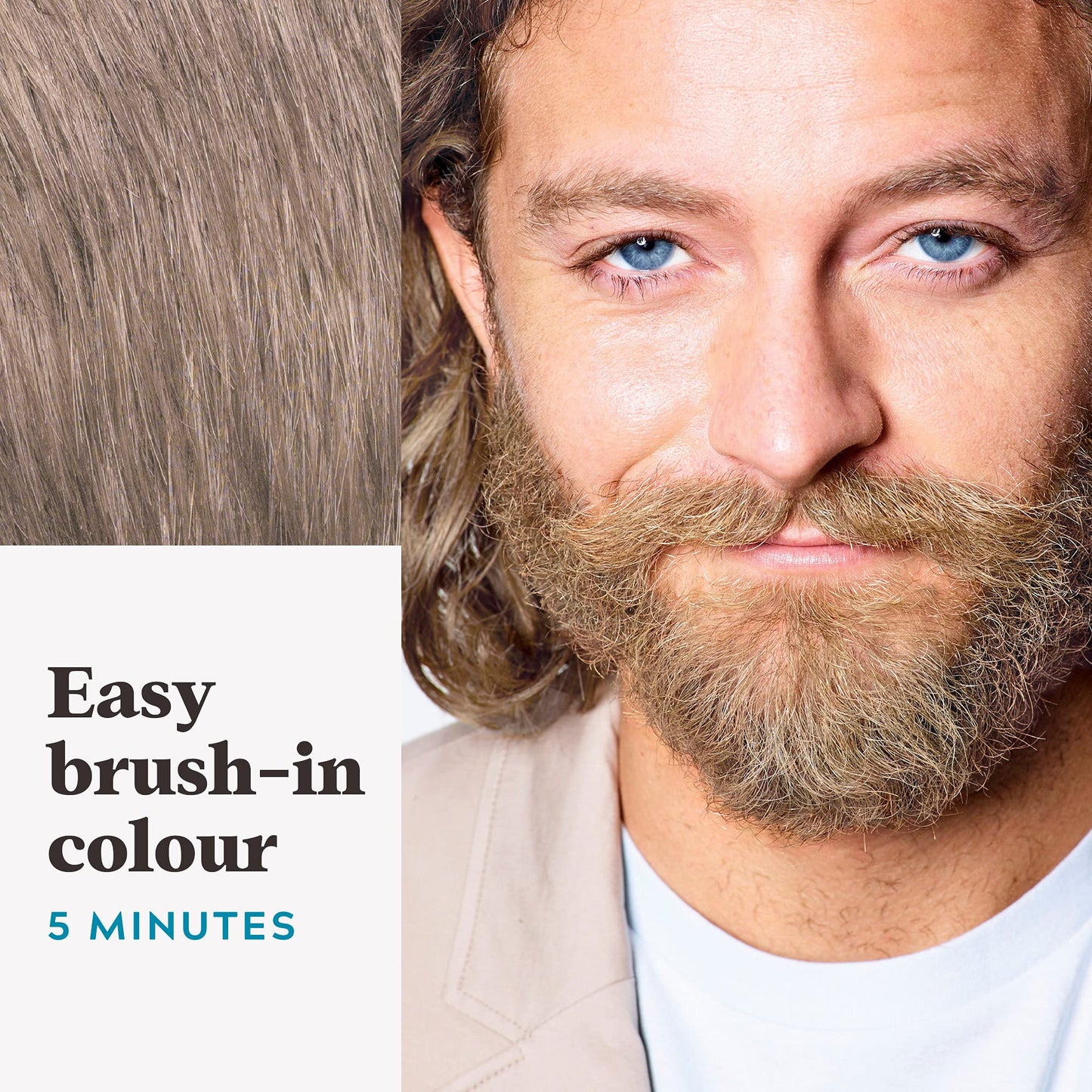 Just For Men M10 Sandy Blond mustache and beard brush in hair gel
