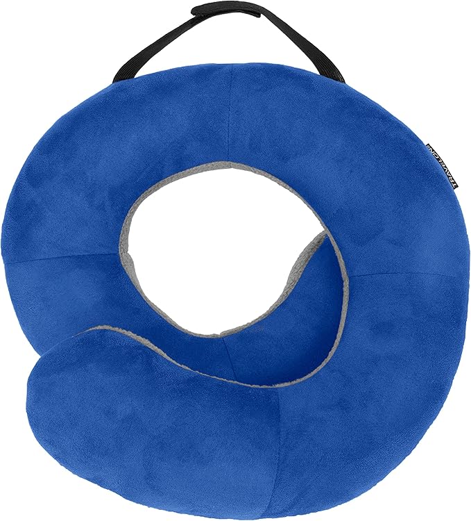Travelon Deluxe Wrap-n-Rest Pillow, Cobalt/Gray