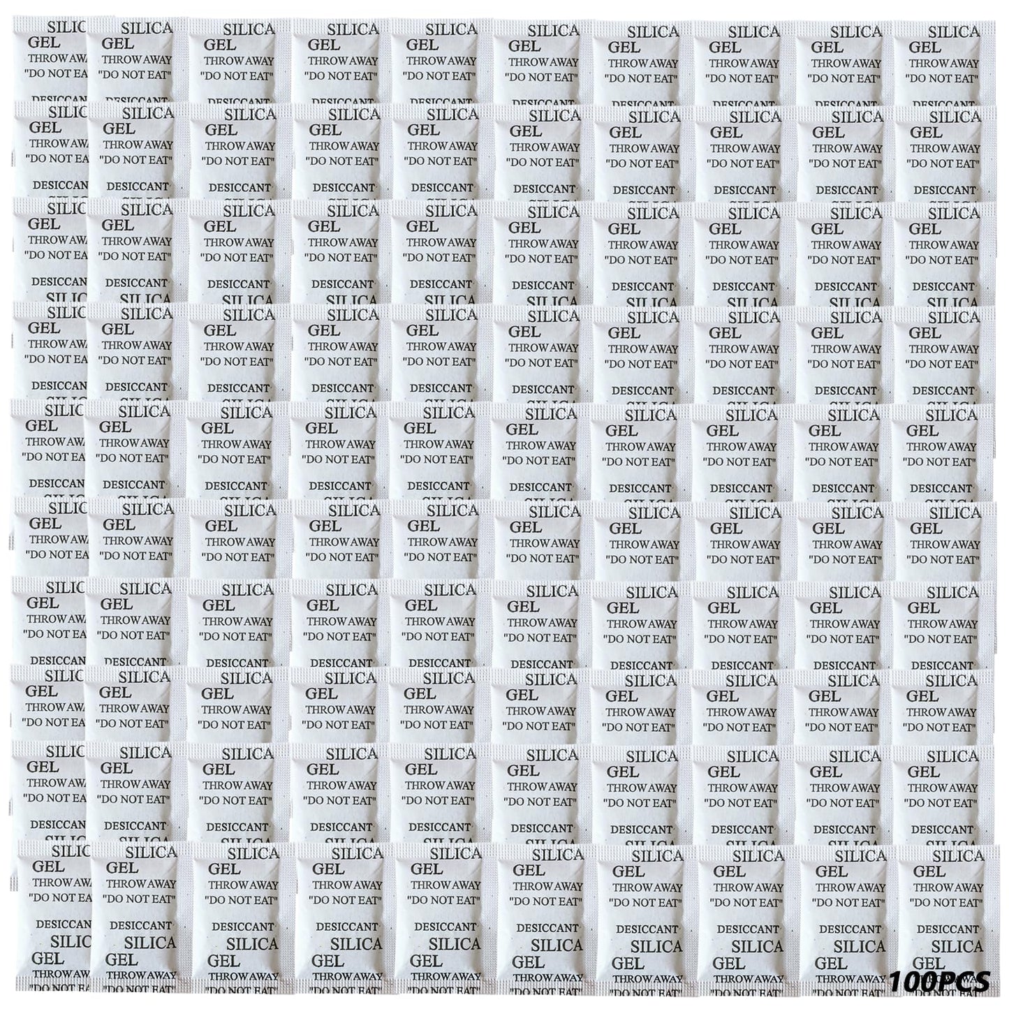 100Pcs Silica Gel Desiccant Packs(5 Gram), Industrial Grade No-Toxic Dehumidifier Packets, Premium Silicone Beads Moisture Absorption Bags Air Dryer for Clothes, Digital, Documents, Shoes, CD Storage