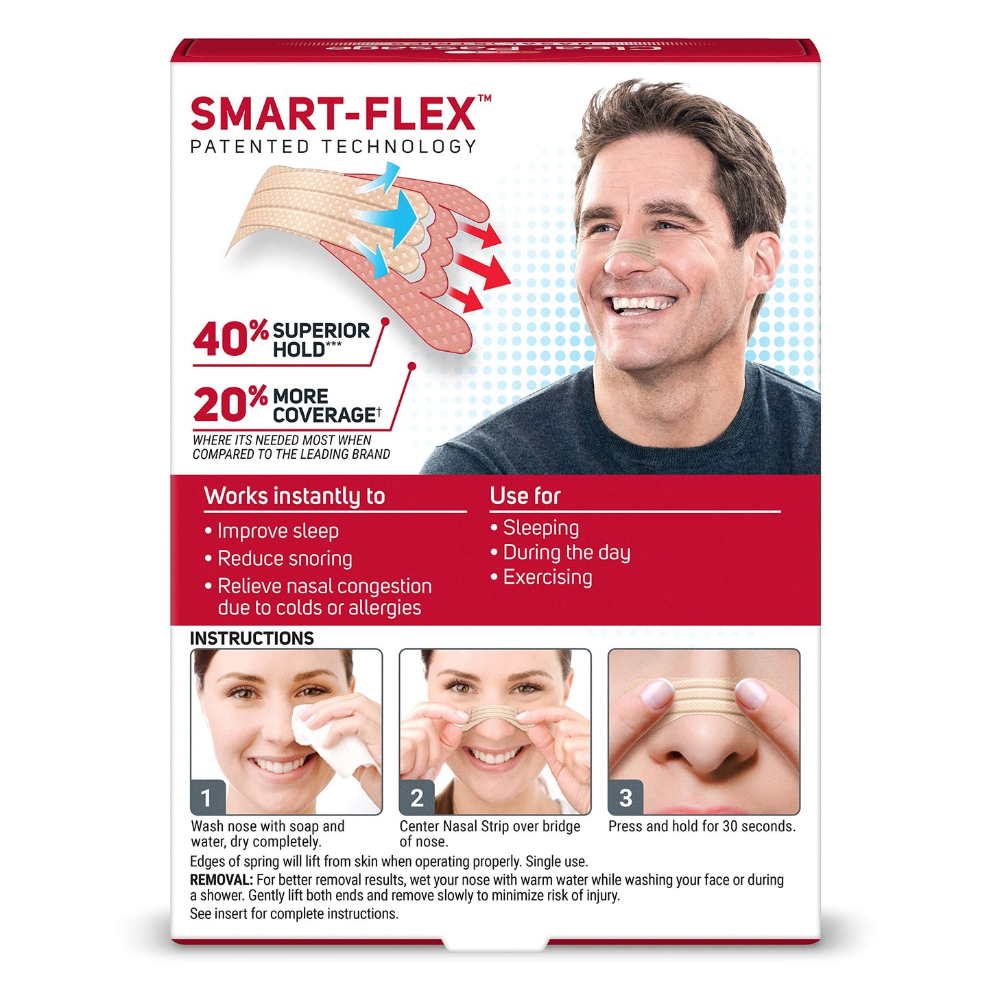 Clear Passage Nasal Strips Extra Strength, Tan, 26 Count | Works Instantly to Improve Sleep, Reduce Snoring, & Relieve Nasal Congestion Due to Colds & Allergies