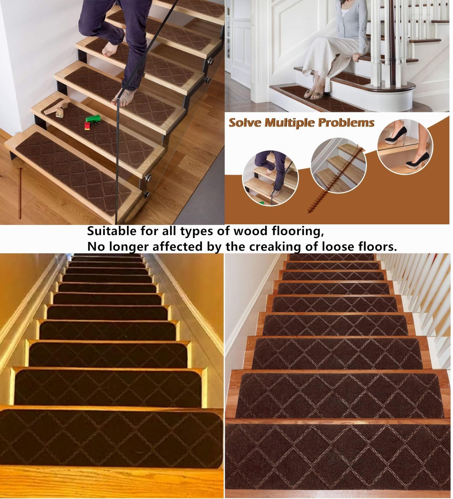 Eliminate Squeaky Noise Floor Repair Kit with 5 Tools and 50 Screws for Wood Floors, Eliminate Squeaks Under Carpeted Floors, Hardwood, Vinyl, and Linoleum Floors