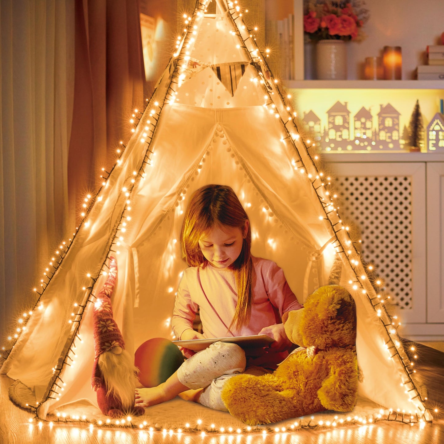 Ogrmar 82 Ft 1000 Led Christmas Cluster Lights 8 Modes Christmas String Lights With Timer Function & Connectable For Xmas Home Garden Wedding Party Xmas Tree Indoor Outdoor Decor (1000  Warm White)