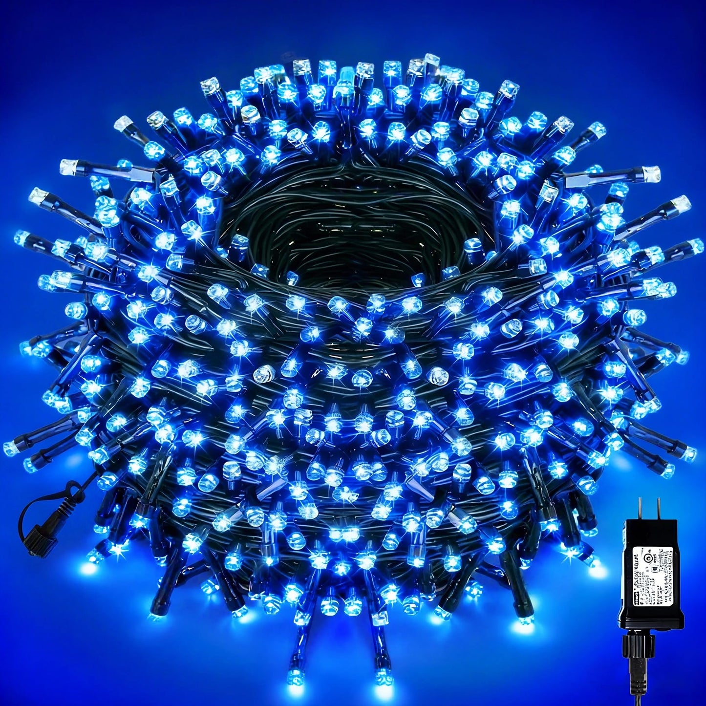 Vtechology 500 Led Blue Christmas Tree Light Plug In Connectable 170Ft String Lights With 8Modes Ul Certified Outdoor Indoor For Halloween Holiday Bedroom Party Decor