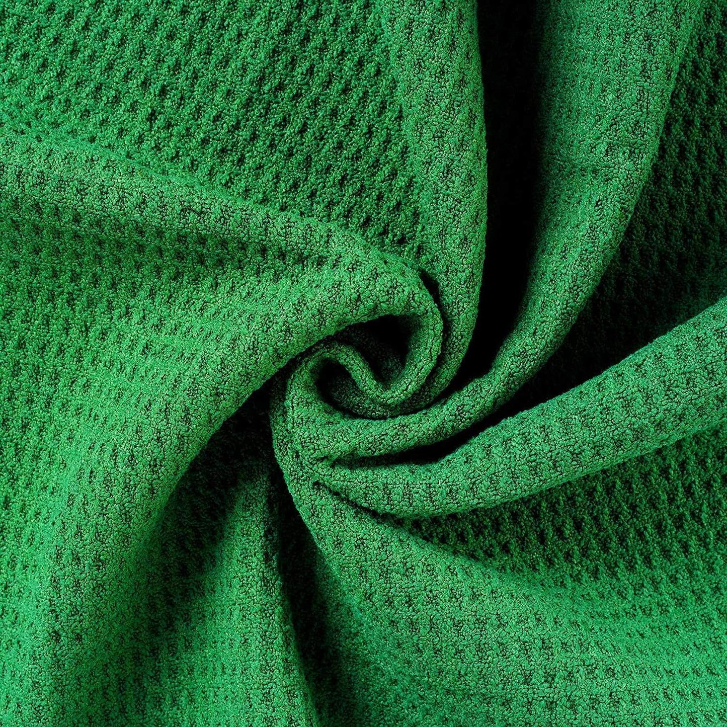 ATTRACTIVE Golf Towels, Microfiber Waffle Pattern Towels - Golf Club Brush with Cleaning (2 Green Towel+Black Brush)