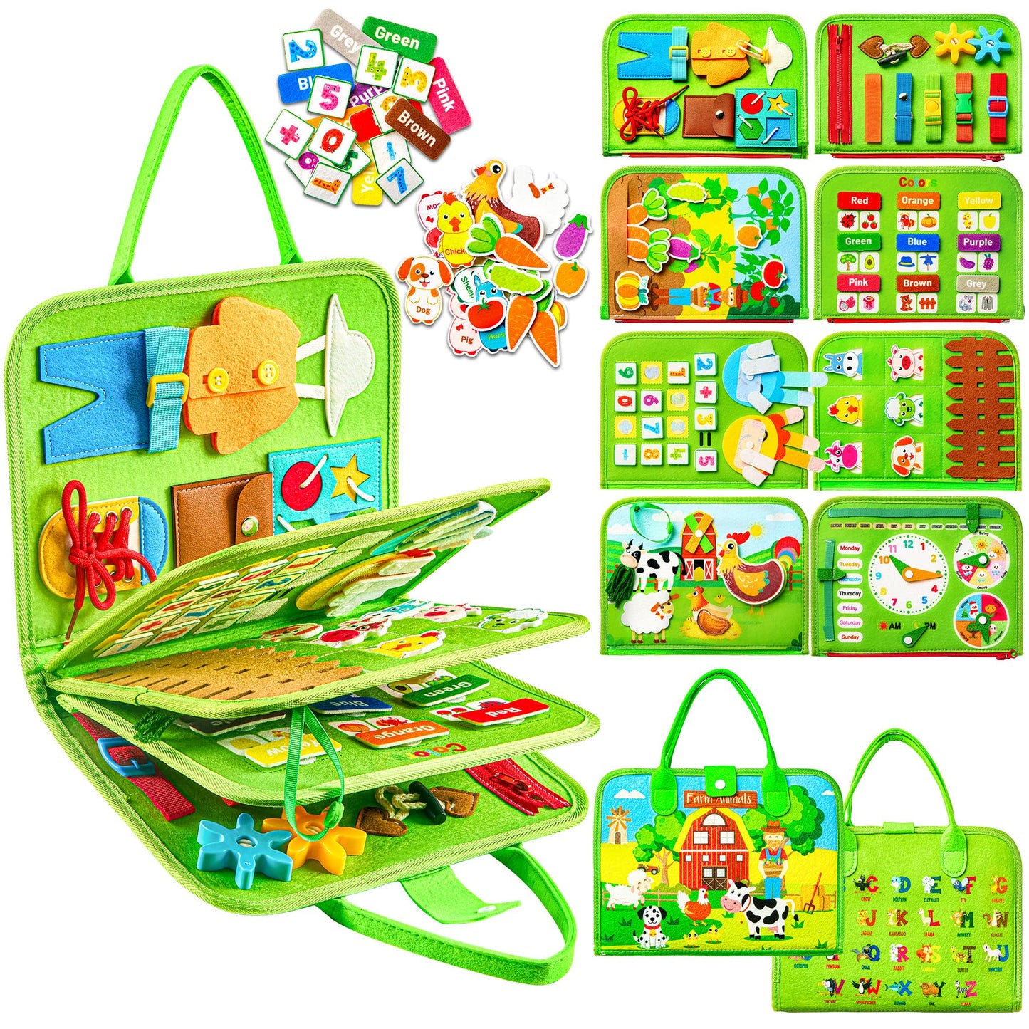 Busy Board Montessori Toy for Toddlers | Educational Activity | Sensory Board | Preschool Learning Tos | Fine Motor Skills Toys | Busy Book for Baby | Toddler Travel Toys | Toddler Activity Book