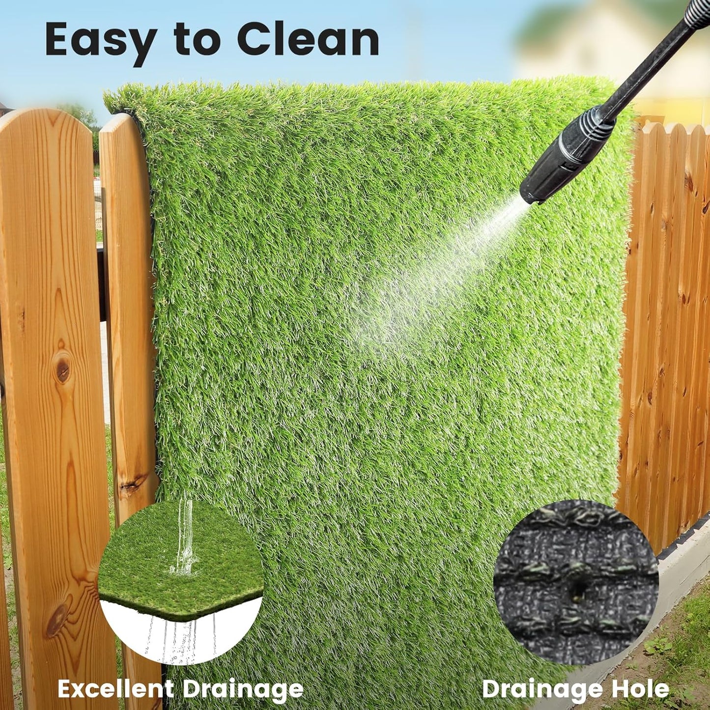 3x5 Ft Artificial Turf Grass for Outdoor, Premium Fake Grass Rug for Patio Garden Balcony Decoration Dogs Potty Training
