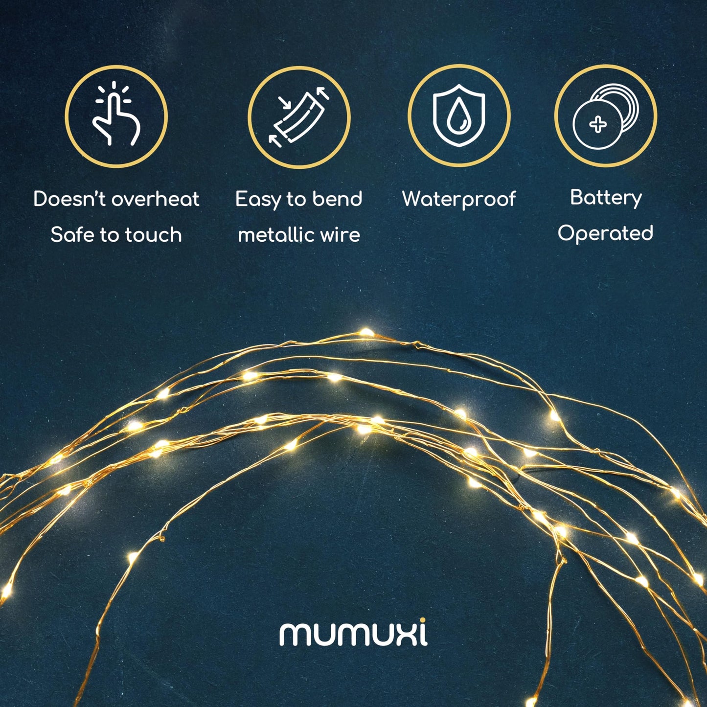 Mumuxi 20 Pack 3.3Ft Copper Fairy String Lights, Battery Operated Mini Leds For Party And Wedding Decorations, Warm White