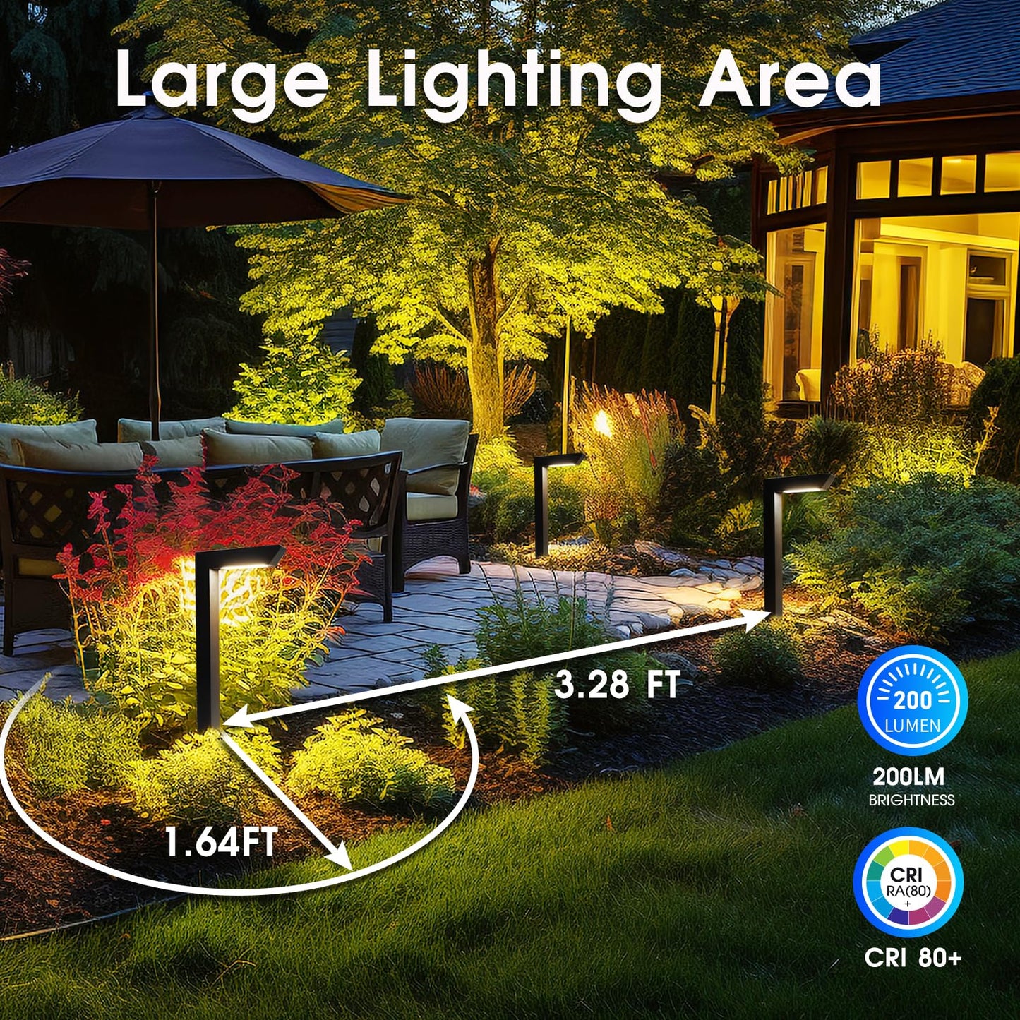 Energetic 5Cct Low Voltage Landscape Lights  5W 200Lm Ip65 Waterproof Led Pathway Lights  50000 Hrs  Outdoor Landscape Lighting  Square Modern Side Lit  Die-Cast Aluminum Housing  Etl  Black  6 Pack