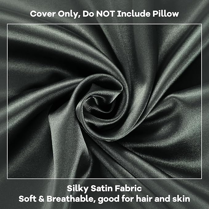 HOMBYS Satin Bed Wedge Pillow Cover Silky & Smooth Wedge Pillowcase 1 Pack 24x24x7.5, Soft & Breathable, Removable & Machine Washable-Zipper Design (Pillow Not Include)