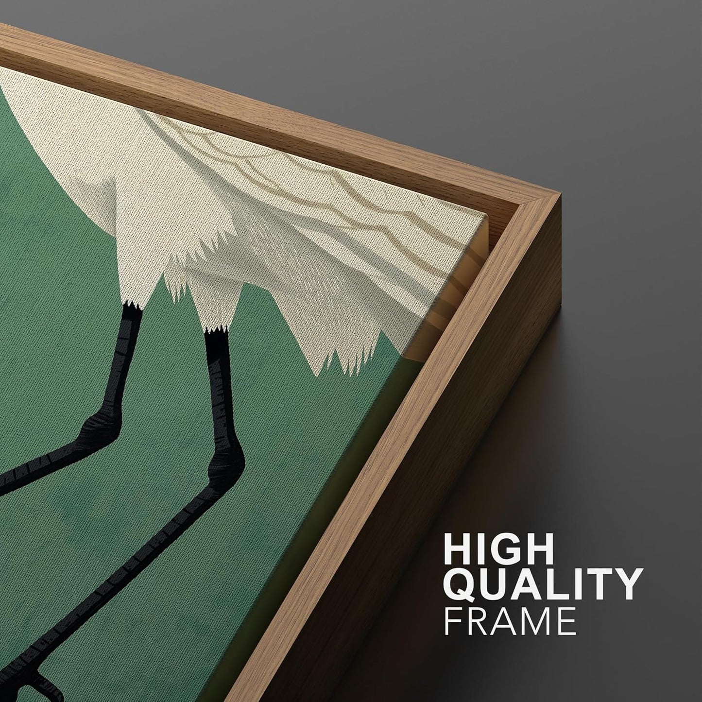 SIGNWIN Framed Canvas Print Wall Art Set Funny Crane Playing Golf Whimsical Bird Illustrations Modern Art Rustic Minimal for Living Room, Bedroom, Office - 16"x24"x2 Natural