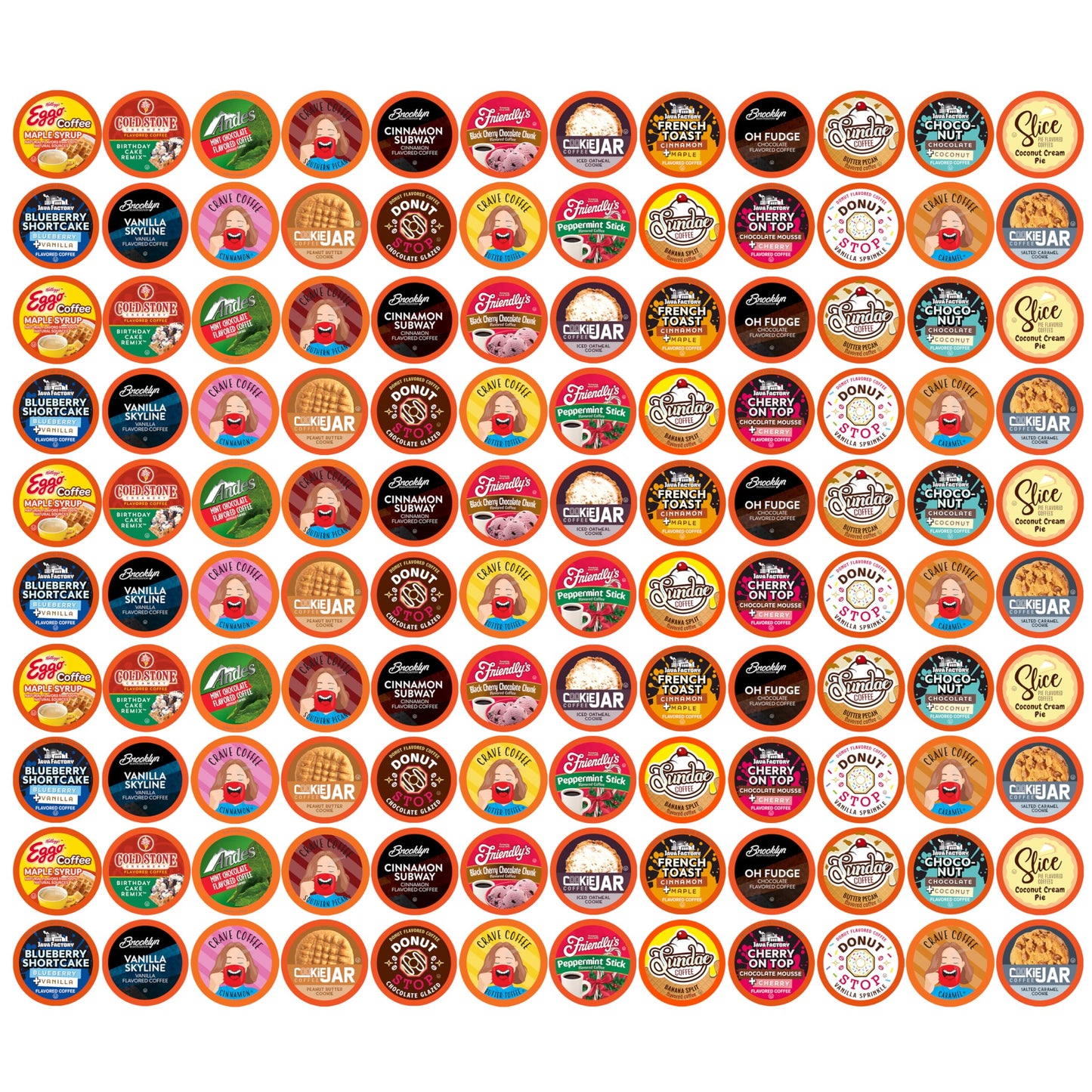 Coffee Pod Variety Packs Super Flavored Sampler  Assorted  Compatible with 2.0 K-Cup malt-inspired  Variety Pack  120 Count (Pack of 1)