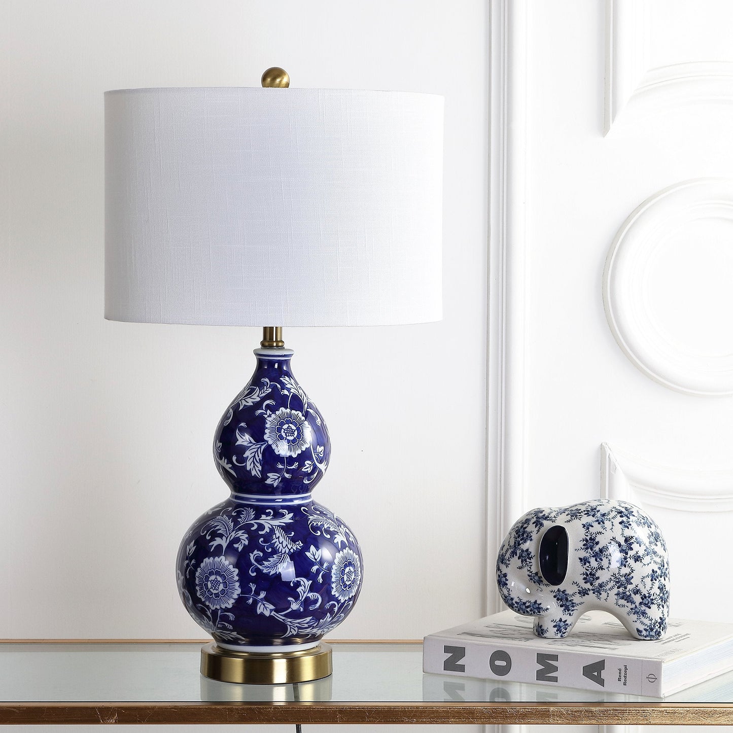 Jonathan Y Ceramic Chinoiserie Led Table Lamp, 27 Blue/White, Model Jyl3003A For Bedroom, Living Room, Office, Led Bulb Included