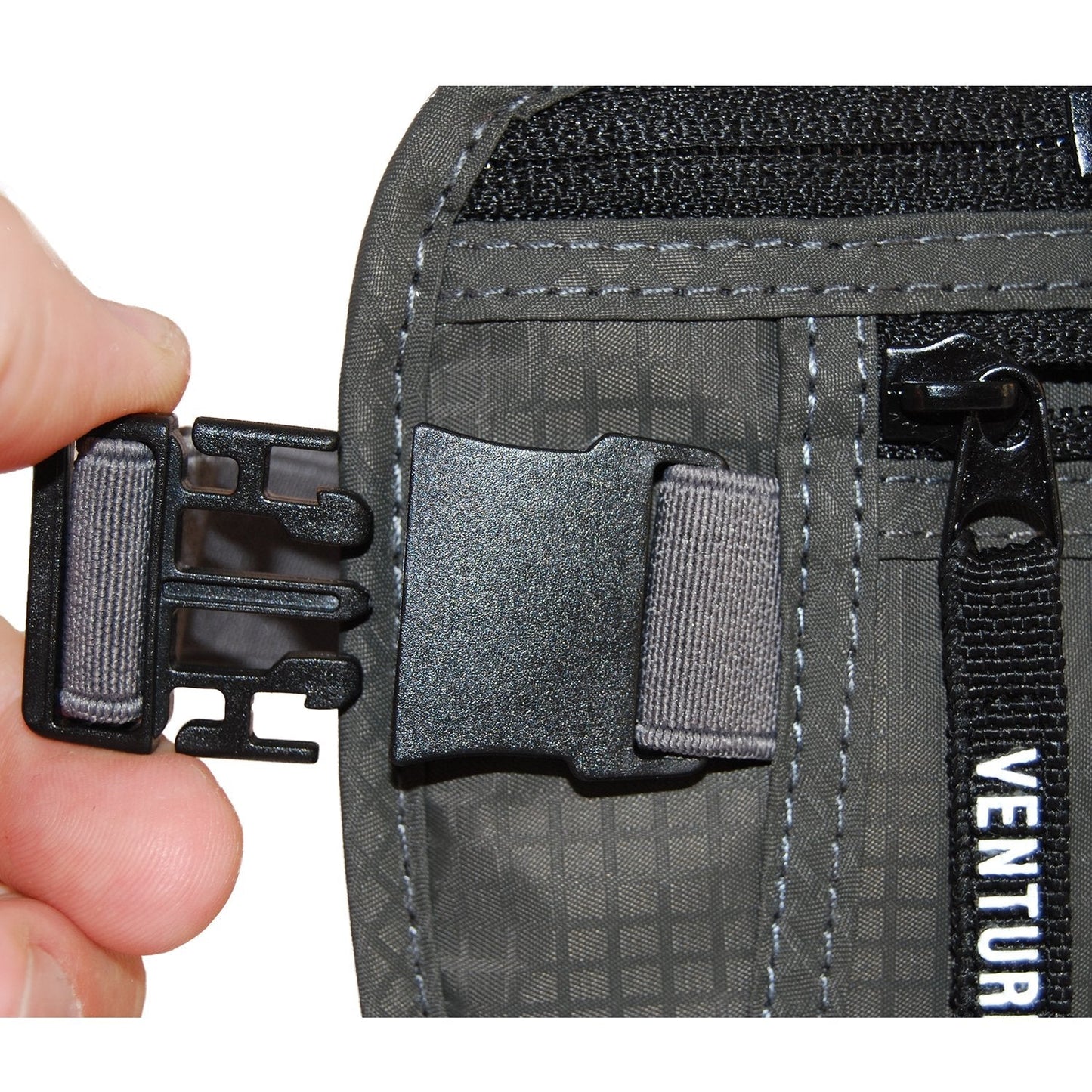 VENTURE 4TH Slim Minimalist Design RFID Money Belt with RFID Blocking Sleeves, for Men and Women – Ideal for Keeping Your Cash, Credit Card, Passport, Phone Secure When Traveling - Gray