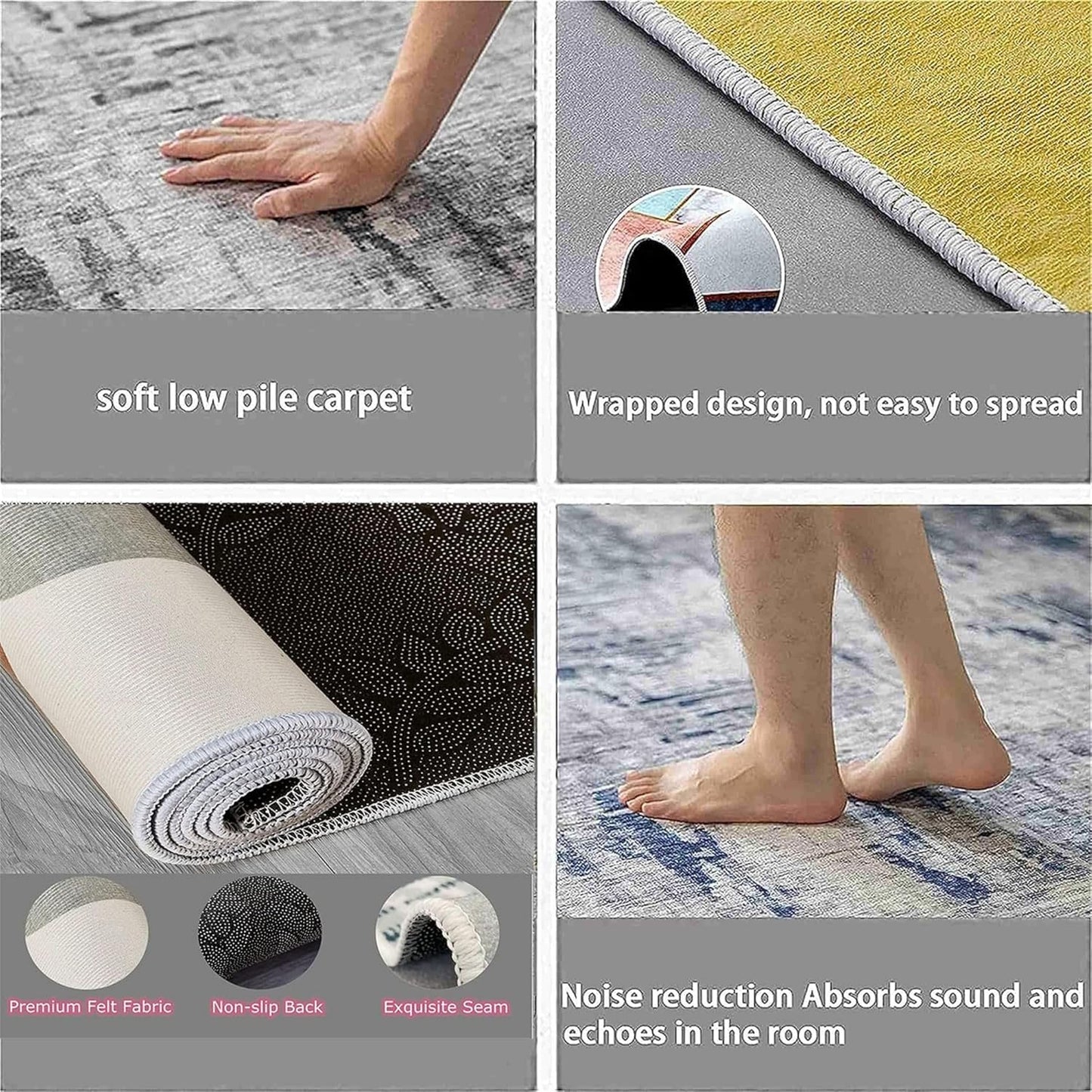 Football Long Hallway Rug Runners, 2x6ft, Sports Soccer Runner for Entryway, Thin Low Pile Easy Clean Rugs, Non-Shedding Reduce Noise Washable Non-Slip Carpets for Bedside Family