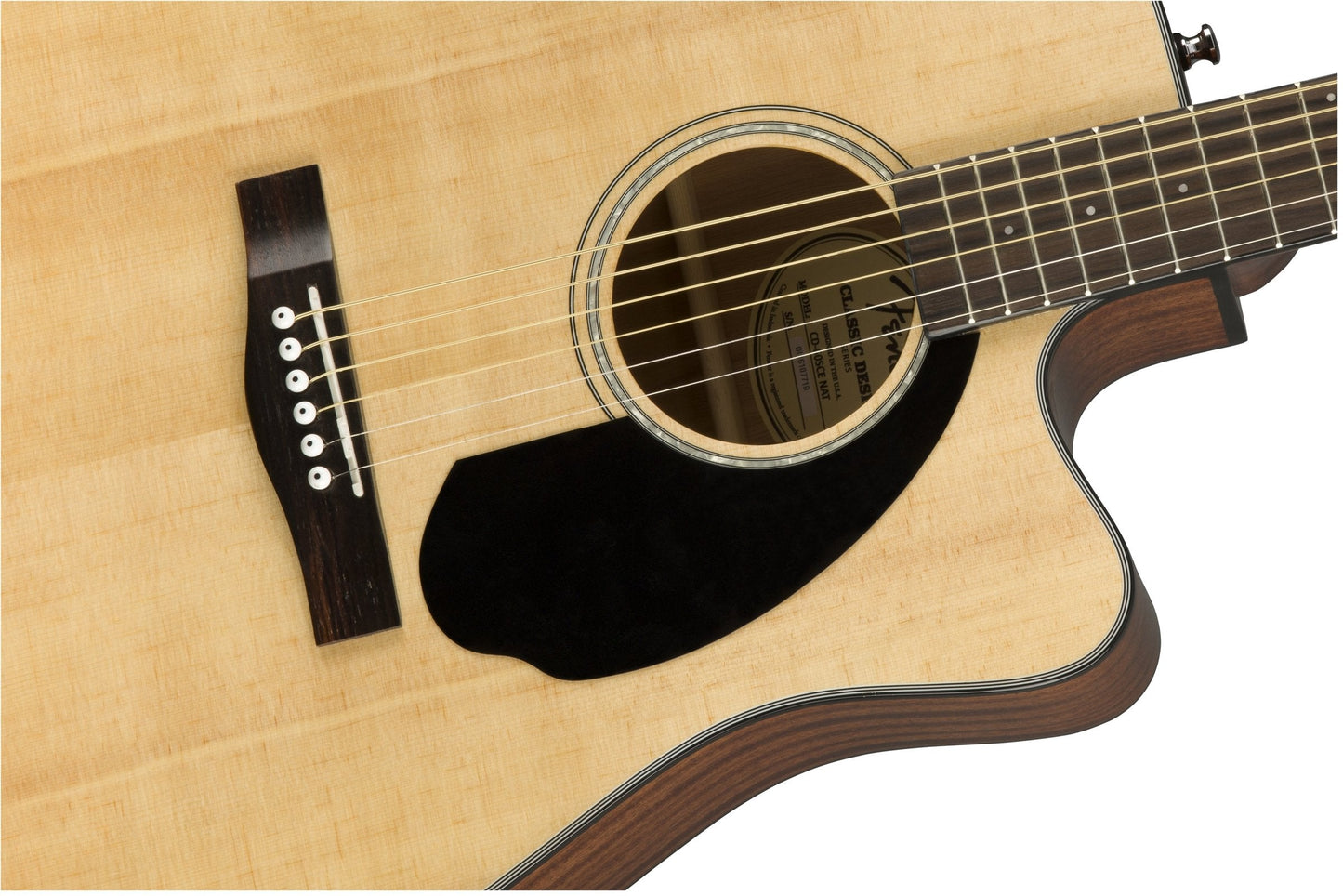 Fender Cd-60Sce Solid Top Dreadnought Acoustic-Electric Guitar - Natural Bundle With Gig Bag, Instrument Cable, Tuner, Strap, St