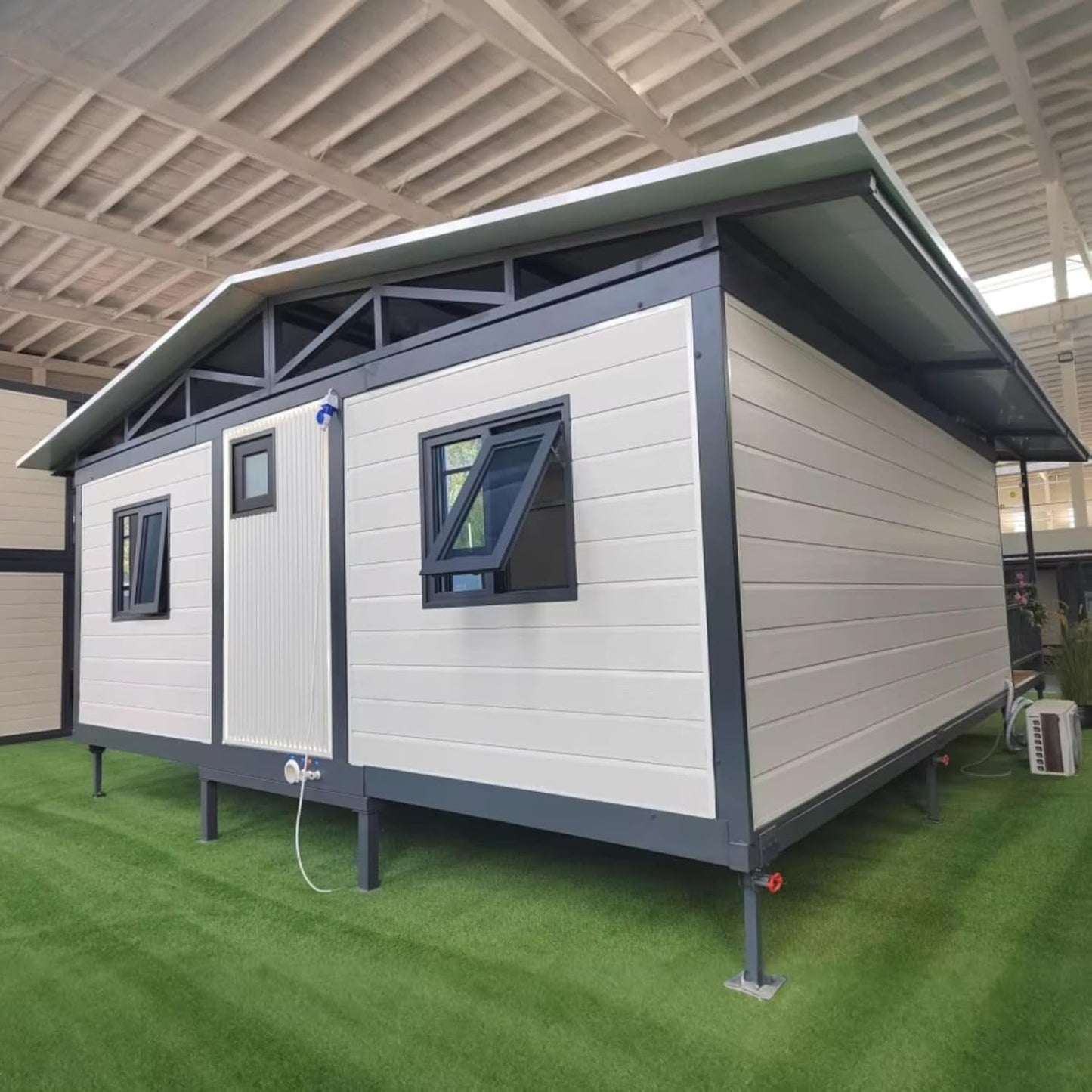 19X20Ft Prefab Tiny Home for Sale Modern Design Foldable Tiny House Prefab 2 Bedroom Modular Container House with Full Equiped Bathroom & Kitchen Boxable Expandable Folding House to Live in for Adult