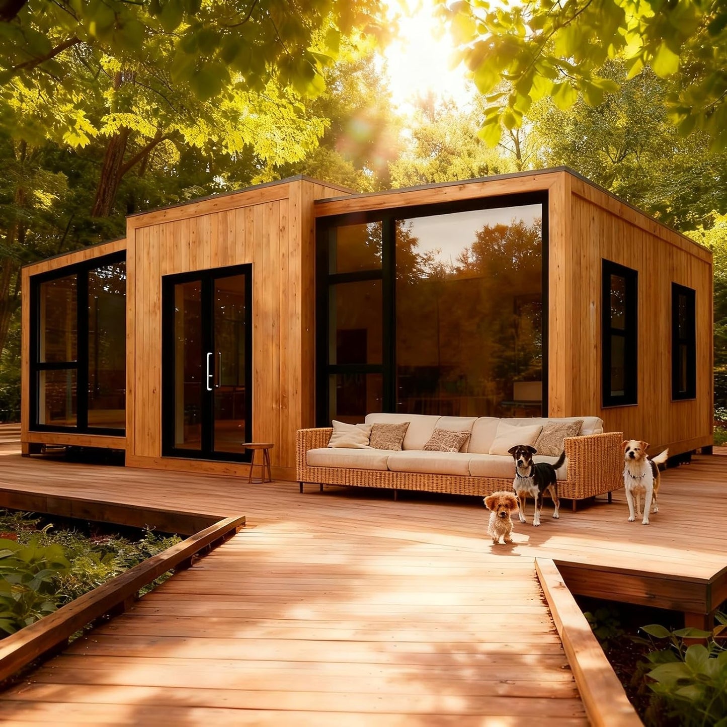 Expandable Modular Tiny House to Live in for Adults 20Ft Container House, Portable Foldable Prefab Tiny Home for Sale with Bedroom Bath & Kitchen, Customized Cabin Kit Outdoor Living Home