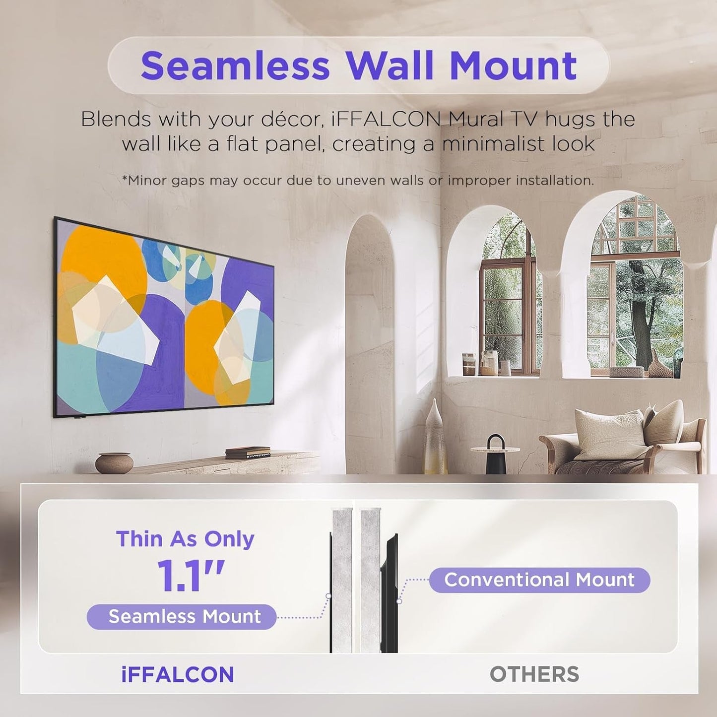 65-Inch Class QLED 4K Smart TV, Ultra-Slim Picture Frame TV, 144Hz, HDR, Art Mode W/Ai Art, Wide Color Gamut, Dolby Vision IQ, Dolby Atmos, Google Assistant Voice Remote(65F75, 2025 Model)
