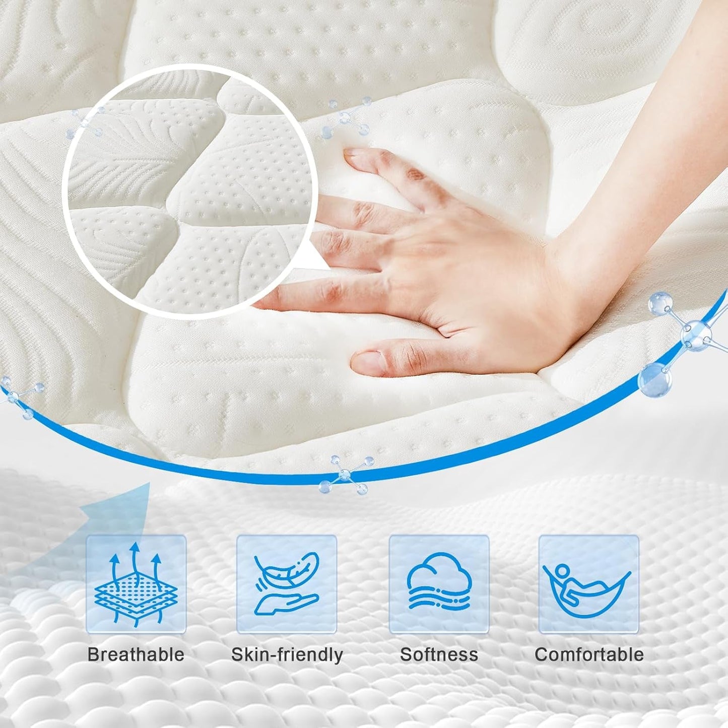 Full Size Mattress, 10 Inch Hybrid Memory Foam Mattress in a Box, with Upgrade Individually Pocket Springs, Pressure Relief, Breathable Comfort and Durable, Certipur-Us