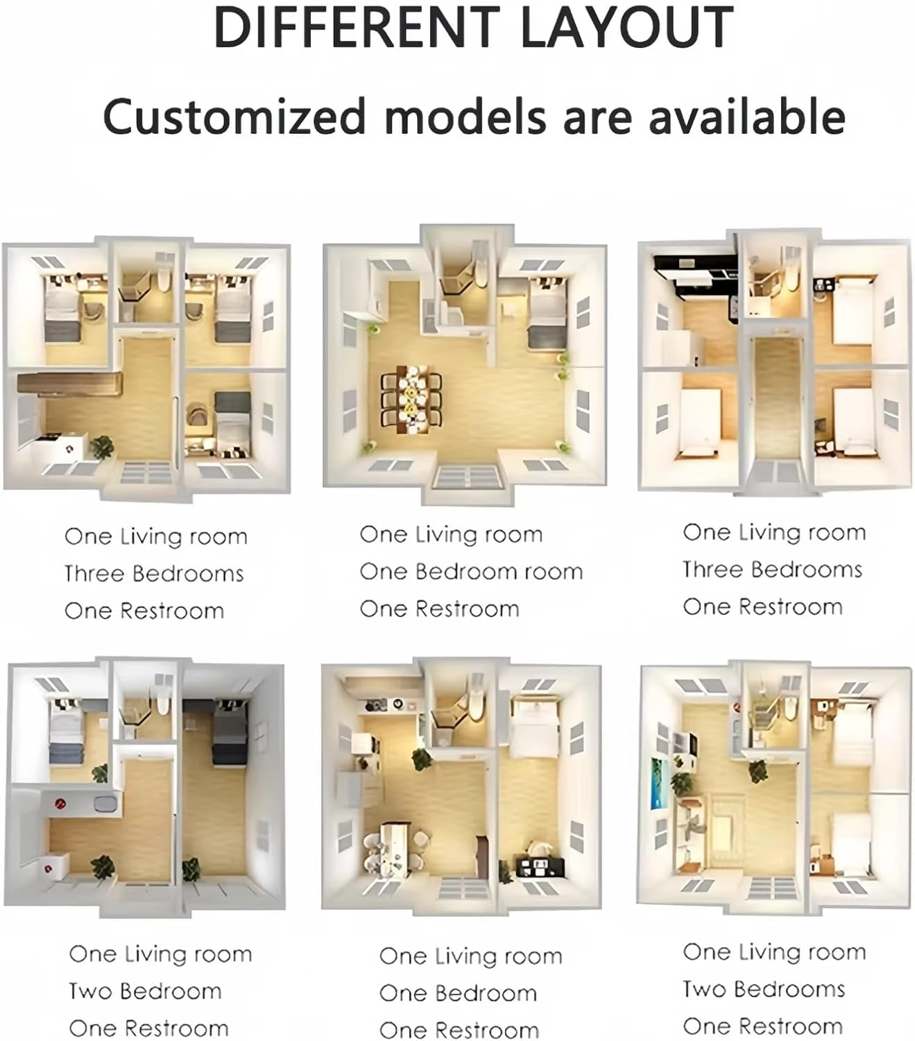 Luxury 2 Story Prefab Tiny Houses Portable Tiny Home to Iive in for Adults with 2/4 Bedrooms, Kitchen, Bathroom, Expandable Container Home Modular House for Family,Backyard,Or Vacation Use