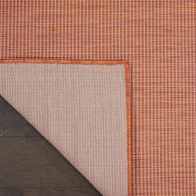 Nourison Positano Indoor/Outdoor Terracotta 2'2" x 10' Area Rug, Easy Cleaning, Non Shedding, Bed Room, Living Room, Dining Room, Backyard, Deck, Patio (2x10)
