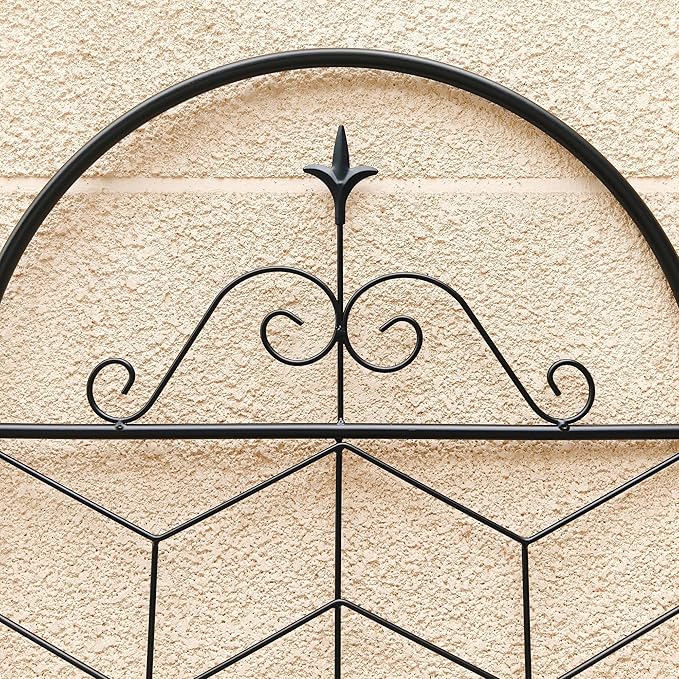 Metal Garden Trellis Rustproof Trellis for Climbing Plants Outdoor Flower Support (Black-2 Pack, 71"x19.7")