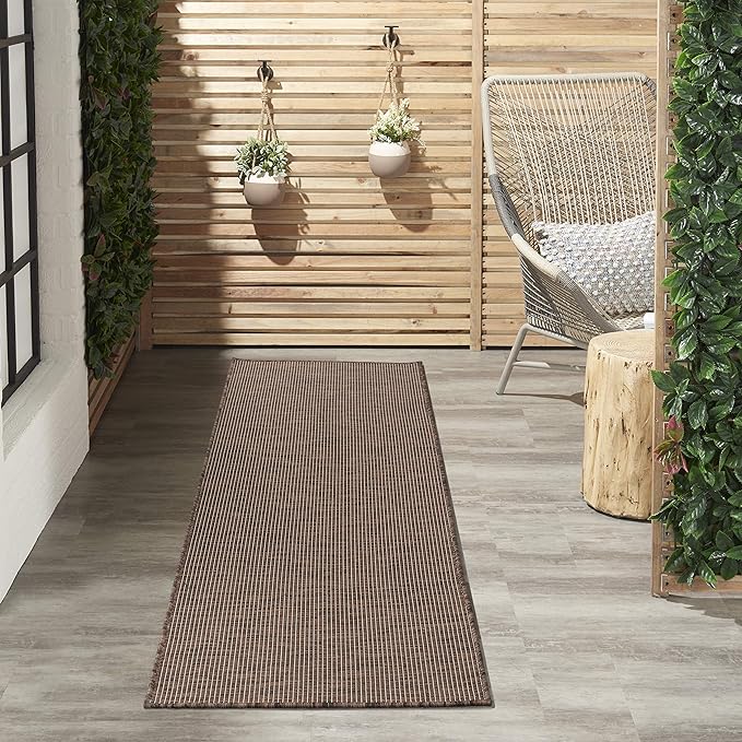 Nourison Home Positano 8' Runner Natural Fabric Modern Area Rug (8' Runner)