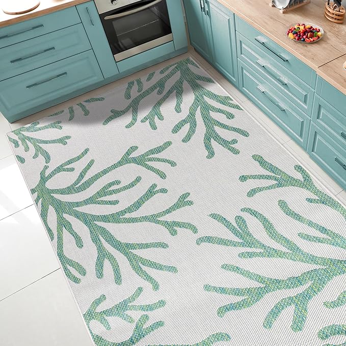 Keen Home Design Terrace Outdoor Area Rug - 6x9 Washable Indoor/Outdoor Rug for Patio, Kitchen, Balcony, Beach, Garden, Deck and Porch, Size: 6'x8'10"
