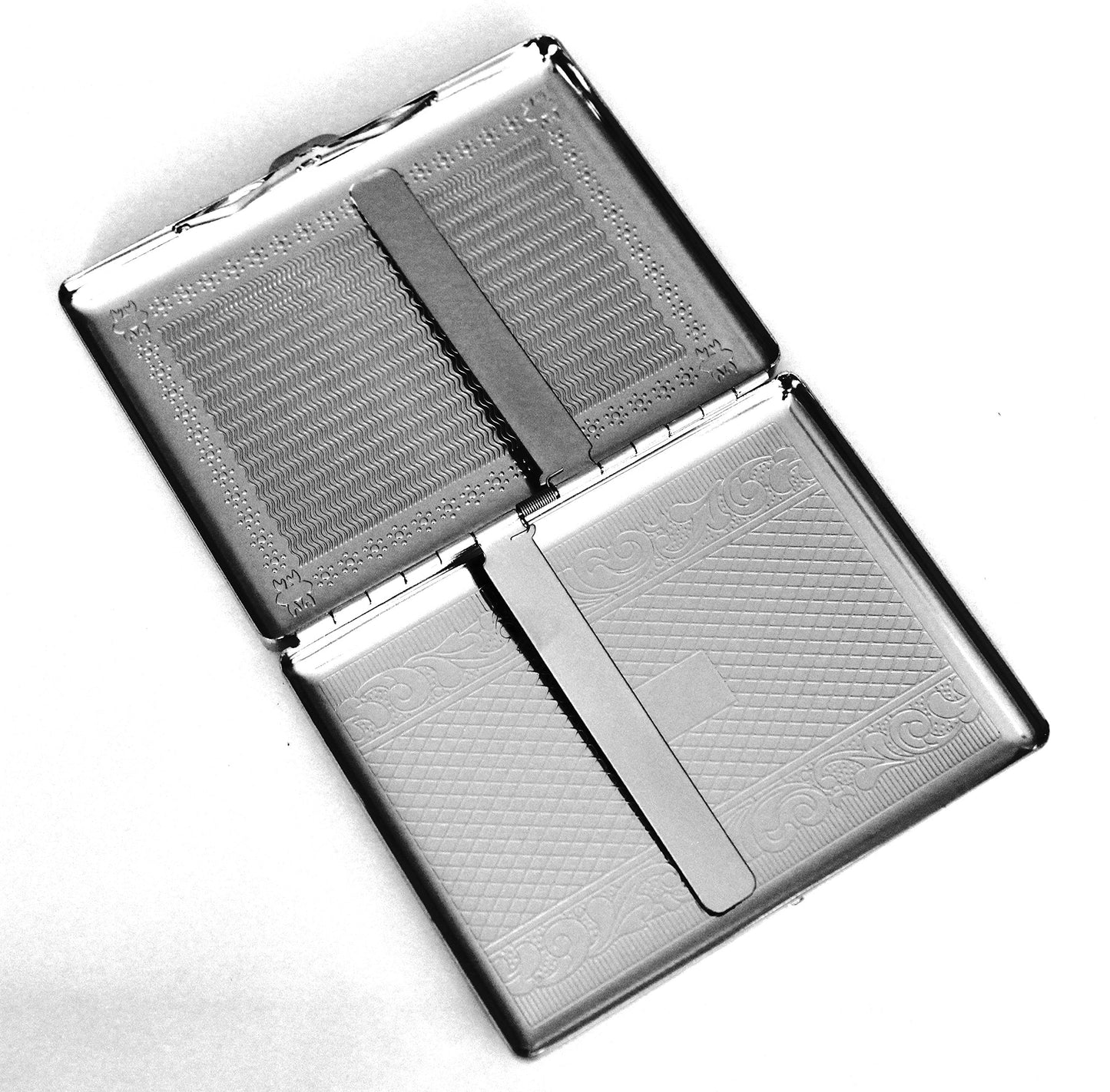 Retro Cigarette Case Victorian Style Metal Holder for Regular, King and 100's Size Credit Card Holder Pocket RFID Protective Security Wallet (Lin-L100)