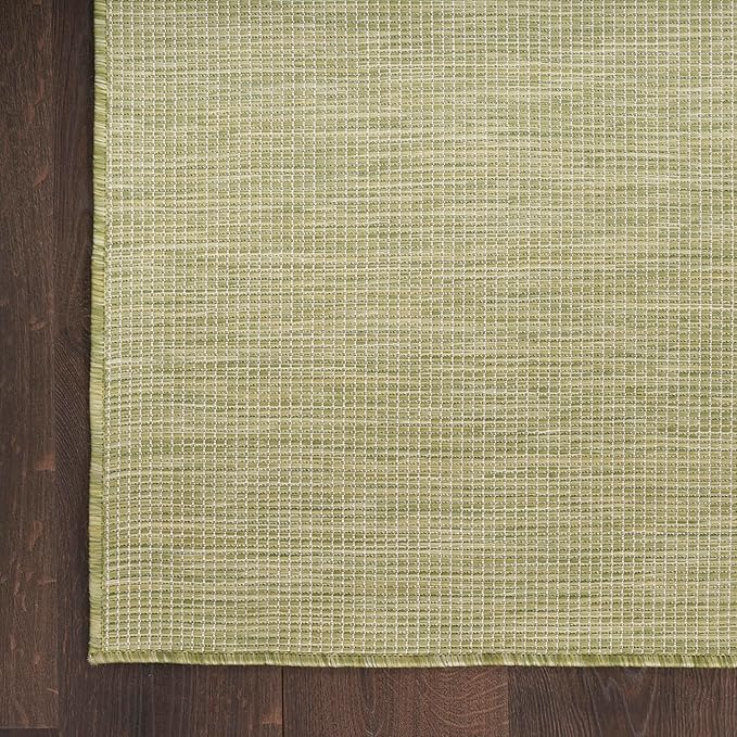 Nourison Home Positano Indoor/Outdoor Green 9' x 12' Area Rug, Easy Cleaning, Non Shedding, Bed Room, Living Room, Dining Room, Backyard, Deck, Patio (9x12)