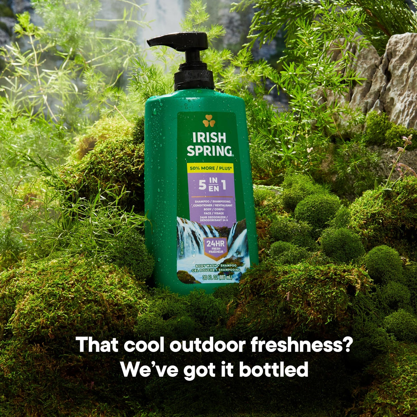 Irish Spring 5 in 1 Body Wash for Men, Men's Body Wash, Smell Fresh and Clean for 24 Hours, Conditions and Cleans Body, Face, an