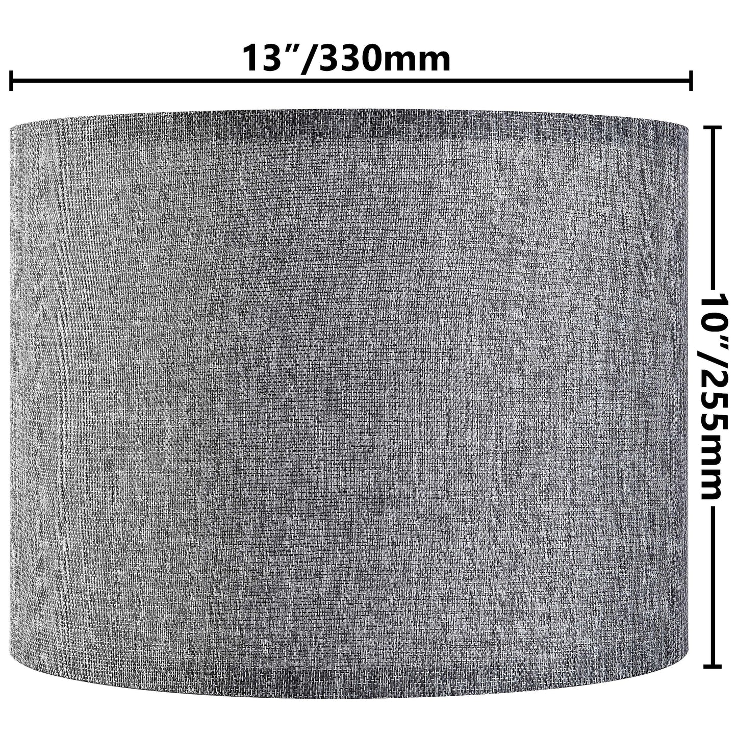 GO&SO Gray Drum Lamp Shades Set of 2 - Medium 13inx13inx10in - Polypropylene - Traditional Design for Table & Bedside Lamps