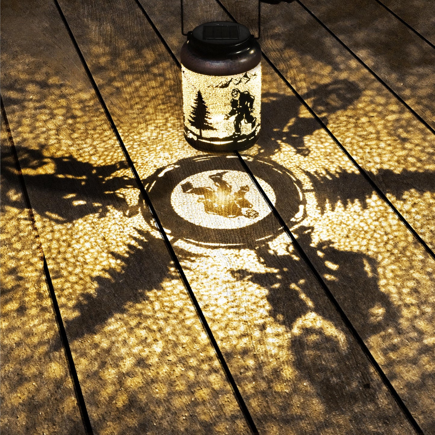 6.69 Bigfoot Solar Lantern Outdoor Hanging Solar Light - Ip65 Waterproof Led Decorative Lantern For Patio  Pathway  Or Tabletop. Perfect Mothers Day Gift For Women  Unique Metal Decor
