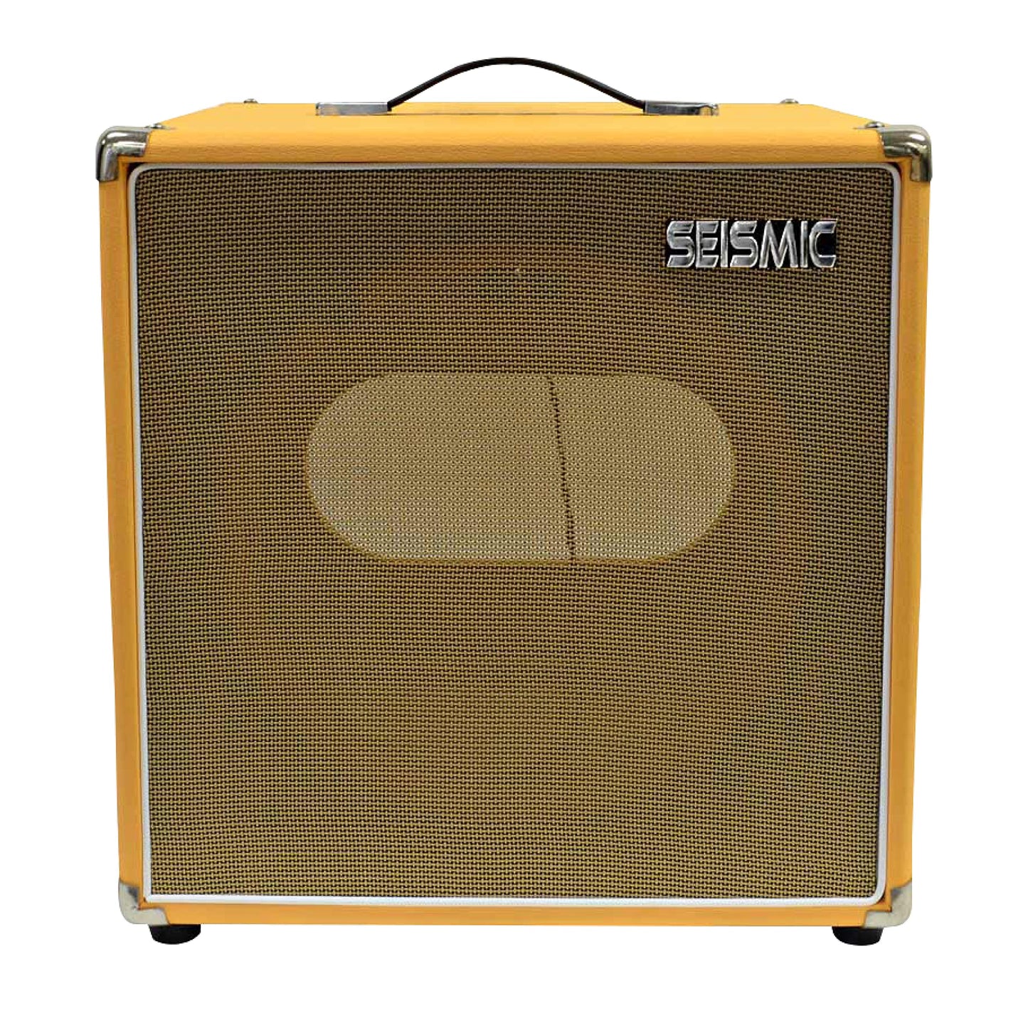 Seismic Audio - 12 Guitar Speaker Cabinet Empty - 7 Ply Birch - 1X12 Cube Cab - Orange Tolex, Wheat Removable Cloth Grill - Fron
